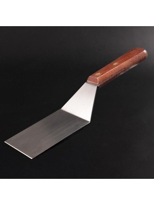 Reyo Paslanmaz Çelik Profesyonel Barbekü Izgara Spatulası 35 cm - Ahşap Saplı