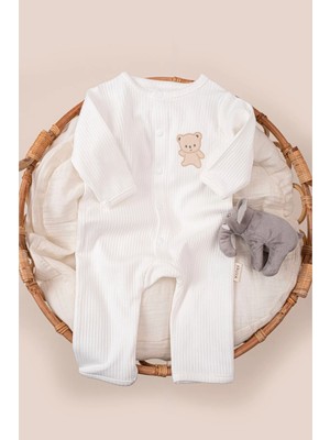 Vauva Bebek Tulum %100 Pamuk Ribana Çıtçıtlı Nakışlı 3-24 Ay
