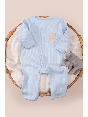 Vauva Bebek Tulum %100 Pamuk Ribana Çıtçıtlı Nakışlı 3-24 Ay