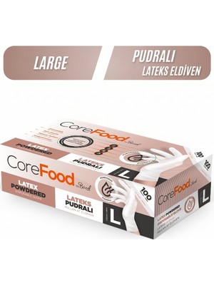 Bimel Corefood Pudralı Lateks Eldiven L Beden Beyaz