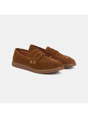 Desa Kadın Taba Zımba Detaylı Süet Loafer