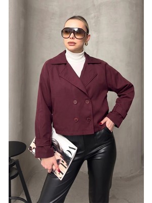 Olcay Kruvaze Oversize Ceket Bordo 8278