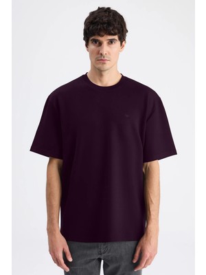 D'S Damat Ds Damat Comfort Mürdüm Bisiklet Yaka T-Shirt