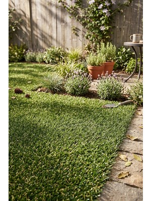 Vitali Home Grass Dekoratif Suni Çim Halı Balkon Bahçe Teras Iç Dış Mekan Sarı Otlu Yeşil Yapay Çim Halı 20 mm