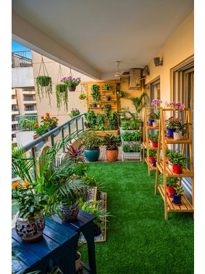 Vitali Home Grass Dekoratif Suni Çim Halı Balkon Bahçe Teras Iç Dış Mekan Yeşil Yapay Çim Halı 7 mm