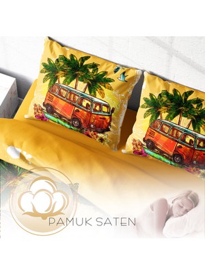 MonoHome Caravan 3D Pamuk Saten Çift Kişilik Nevresim Takımı