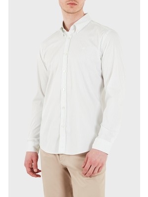Boss Çizgili Pamuklu Slim Fit Klasik Yaka Uzun Kollu Gömlek Erkek Gömlek 50556085 332