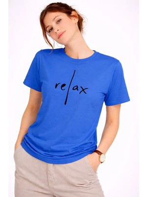 Nevermind Kadın Tişört Basic Minimal Baskılı Relax Yazılı Günlük Rahat Pamuklu