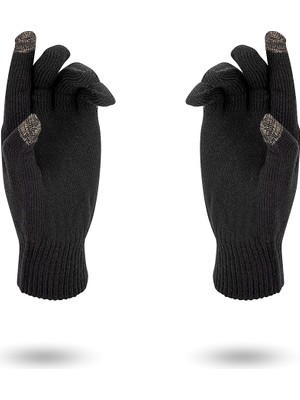 Thermoform Unisex Siyah Eldiven Outdoor Kullanım İçin Aklirik Elastik Özellikli