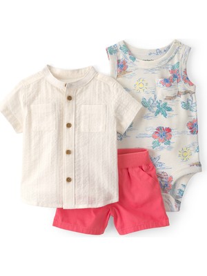 Carter's Erkek Bebek Gömlek Şort Set 3 Ay-24 Ay Çok Renkli