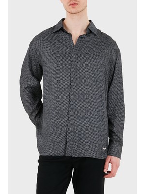 Emporio Armani Desenli Relaxed Fit Uzun Kollu Gömlek Erkek Gömlek EM005762 AF13285 FC318