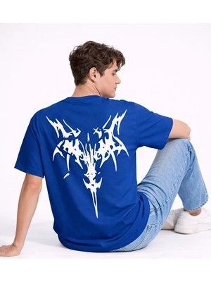 Nevermind Oversize Erkek Tişört Arkası Baskılı Streetwear Siyah Grafik Back Print Unisex T-Shirt