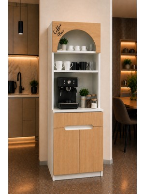Bayramoğlu Mobilya Modern Kahve Köşesi Dolabı – Coffee Bar ve Çok Amaçlı Mutfak Düzenleyici