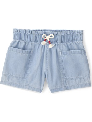 Carter's Küçük Kız Çocuk Denim Şort 2 Yaş-5 Yaş Mavi