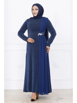 Nil Abiye Elbise Indigo