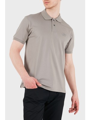 Emporio Armani Logolu Pamuklu Regular Fit Kısa Kollu Düğmeli Polo Erkek Polo EM004579 AF13742 U8049