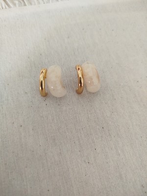Jewelry Beyaz Renkli Ikili Görünümlü Küpe