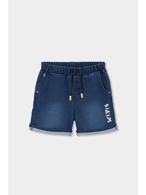 Boboli Waves Desenli Denim Şort 2 Yaş-6 Yaş Mavi