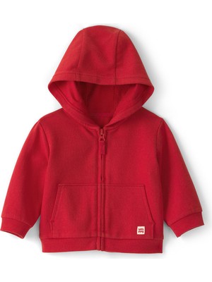 Carter's Kırmızı Erkek Bebek Hırka Polyester Kumaşla Kapüşonlu ve Yumuşak 3 Ay-24 Ay