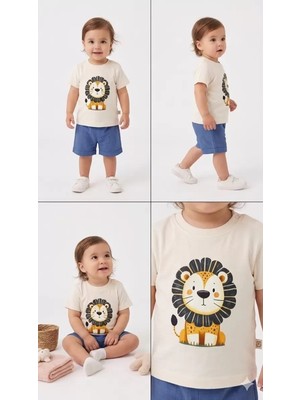 Baby Najmaddin 6/24 Ay Keten Şortlu Basic Bebek Takımı Najmaddin