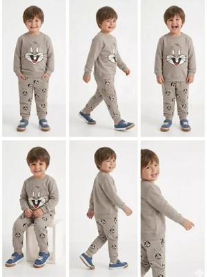 Baby Najmaddin 2-5 Yaş Tavşan Baskılı 2 Li Çocuk Takımı Najmaddin