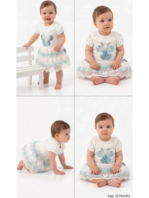 Baby Najmaddin 9/18 Ay Payet Baskılı Etekli Bebek Takımı Najmaddin