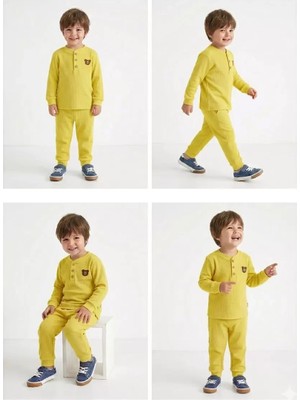 Baby Najmaddin 2-5 Yaş Armalı Fitilli Penye Çocuk Takımı Najmaddin