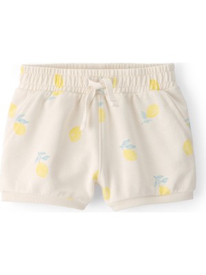 Carter's Kız Bebek Şort Bej Renkli Limon Desenli Regular Fit Özellikli