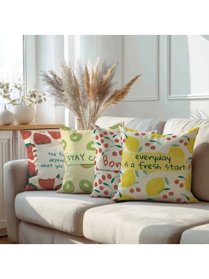 Karkan Tekstil Fruitmood Dekoratif Kırlent Kılıfı Seti
