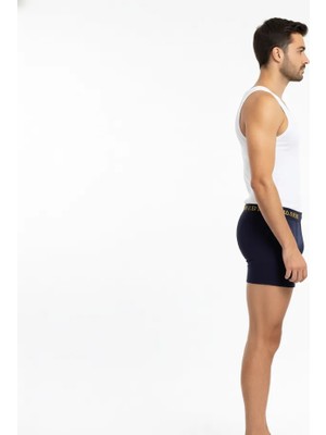 U.S. Polo Assn. Erkek Regular Kalıp Baskılı Boxer Desenli 3'lü Sarı - Lacivert Set