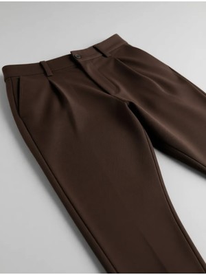 Abluka Online Erkek Baggy Fit Kahverengi Beli Lastikli Pantolon Yumuşak Kumaşlı Günlük Rahat Kullanım