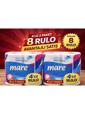 Bezo Najmaddin Mare Tuvalet Kağıdı 4'lü Rulo 2 Paket Ekstra Yumuşak Çift Katlı Dayanıklı Tu