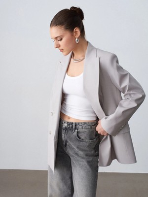 Dilvin 60799 Blazer Ceket-Vizon
