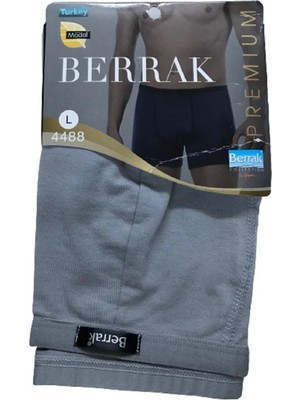 Berrak Erkek Gri  5'li Paket  Ince Lastikli Modal Boxer Short 4488