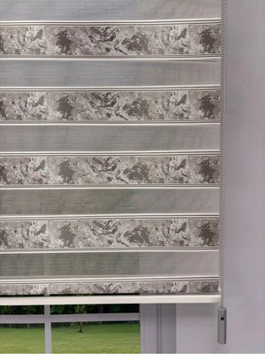Donatti Perde Amora Serisi Vizon Mermer Renkli Gri Desenli Modern Zebra Perde