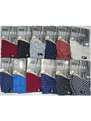 Berrak Erkek Çok Renkli Karışık Desenli Premium Boxer 8 Li