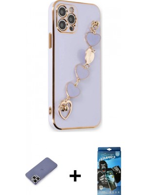 Pileli Store Pilelistore™ iPhone 12 Pro Max Kılıf Nova Işık Prime - Siyah 34D Izgaralı Cam + Metal Kamera Lens Koruma Cam - Gd