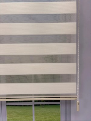 Donatti Perde Fiori Serisi Kırık Beyaz Mikro Plise Modern Zebra Stor Perde