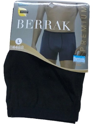 Berrak Erkek Siyah  Ince Lastikli Modal Boxer Short 2'li Paket 4488