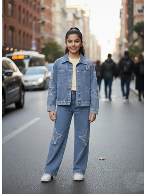 Trendy Pazars 446396 Star Taşlı Kot Takım