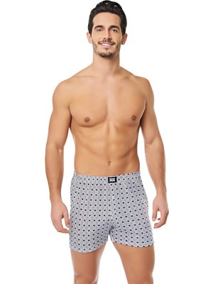 Tutku Erkek Çok Renkli 3'lü Paket Pamuklu Emprime Baskılı Penye Boxer