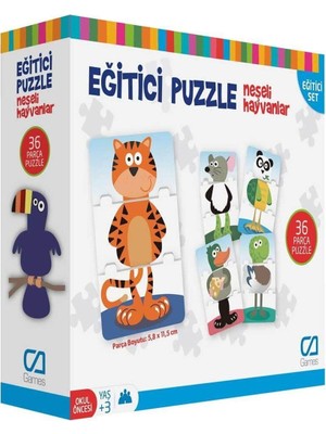Trendy Pazars CA.5028 Ca Games Eğitici Puzzle Neşeli Hayvanlar