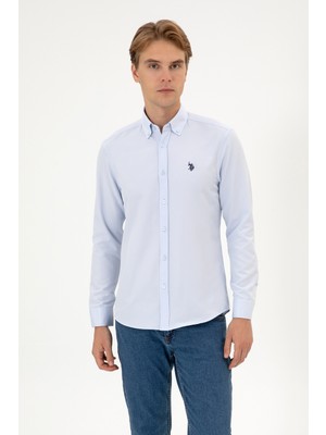U.S. Polo Assn. Erkek Açık Mavi Uzun Kollu Basic Gömlek 50324708-VR003