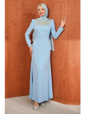 İmaj Butik Bebe Mavi Taşlı Balık Model Abiye