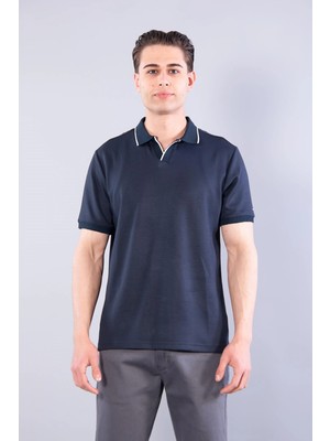 Mckanzie 4666 Modal V Patlı Yaka Ucu Çizgili T-shirt
