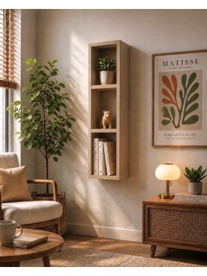 Dekormer Design Kitaplık Duvar Rafı Yatay-Dikey Tek Cordoba