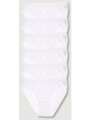 Tutku Kadın Beyaz 6'lı Paket Bikini Külot %100 Pamuk Standart Beden (6 Adet)