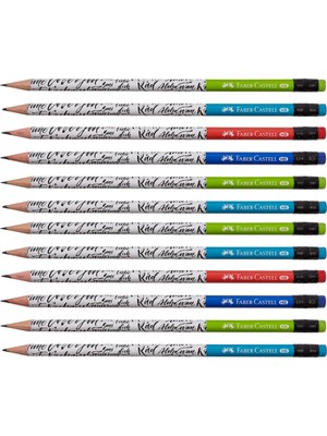 Faber-Castell Yuvarlak Kurşun Kalem 12'li Paket Silgili Renkli Kırtasiye Ürünleri