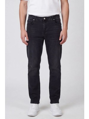 Giotelli Erkek Antrasit Dar Kesim Slim Fit Pamuklu Beş Cep Denim Pantolon
