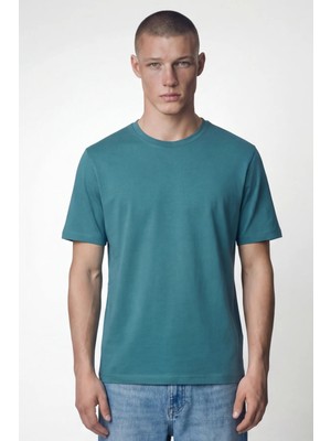 Giotelli Erkek Açık Mavi Normal Kesim Regular Fit Dokuma Bisiklet Yaka Tişört